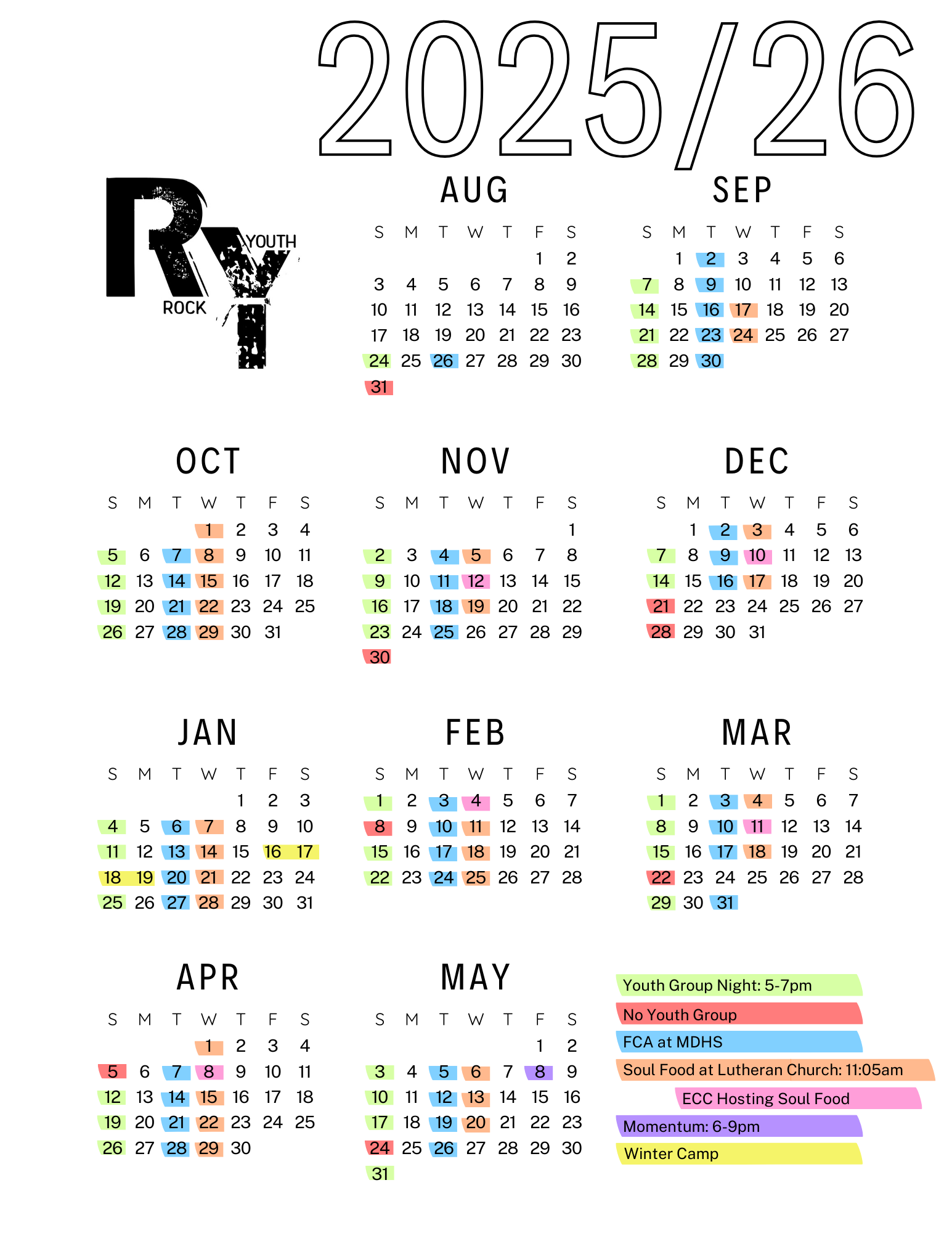 202526 Calendar – Elk Creek Church